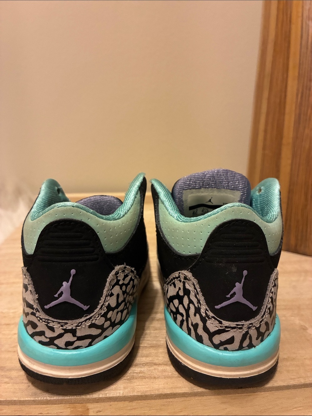 Nike Jordan Kids Black & Teal High-Top Sneakers - Picture 3 of 5